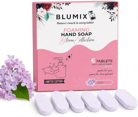 Foaming Hand Soap Refill Tablets, Concentrated Hand Soap Tablets, Just Add Warm Water, For Reusable Foaming Soap Dispensers (6 Count, Lilac, Refill Only) by Blumix