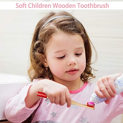 Boao 10 Pieces Kids Bamboo Toothbrush Natural Soft Bristle Wooden Toothbrush Toddlers Adults Natural Wood Organic Tooth Brush BPA-Free Color Travel - Image 7
