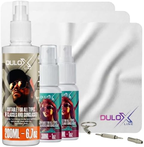 Professional Glasses Cleaner Spray Kit – 6.8 OZ (200ml) + 2 x 1 OZ (30ml) Lens Cleaner + 3 Premium Microfiber Cloths 7 x 7 in (18 x 18 cm) + Screwdriver | Eyeglass Cleaner for Glasses & Screens by Unknown