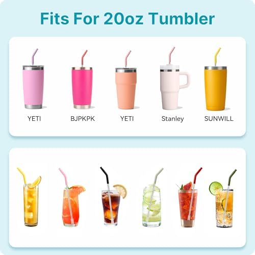 20 oz Straight Metal Straws with Silicone Tip for 20 oz Tumbler - Image 5