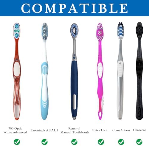 Linkidea Manual Toothbrush Travel Case with Magnetic Snap, Compatible with Colgate ExtraClean, Oral-B CrossAction Toothbrush, Portable Silicone Protective Box (Khaki) - Image 3