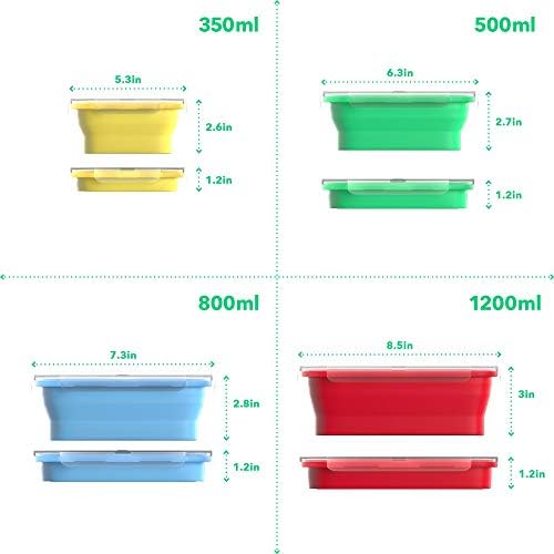 Vremi Silicone Food Storage Containers with BPA Free Airtight Plastic Lids - Image 2