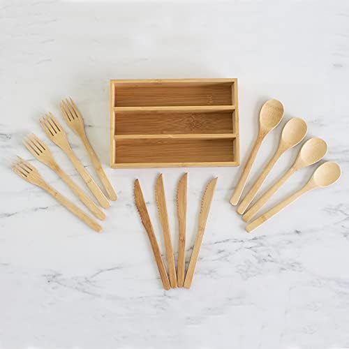 Totally Bamboo 12-Piece Reusable Bamboo Flatware Set with Travel Case - Image 4