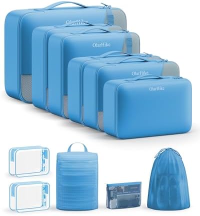 OlarHike 11 Set Packing Cubes for Travel,Gifts for Women Mom,Anti-Tearing Suitcase Organizer,with Over 1000 pcs Mesh Holes,Vacation Essentials & Accessories for Cruise Ship by OlarHike
