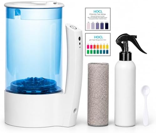 Eco One Portable Hypochlorous Acid (HOCL) Generator Machine, DIY Multi-Purpose Cleaner & Disinfectant, Includes Test Strips, Microfiber Cloth and Fine Mist Sprayer by Unknown