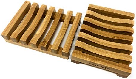 Bamboo Soap Dish, 2pc Rectangular, Light Brown, 3.4 x 4.5 inches, 0.14 pounds, Bathtub - Image 3