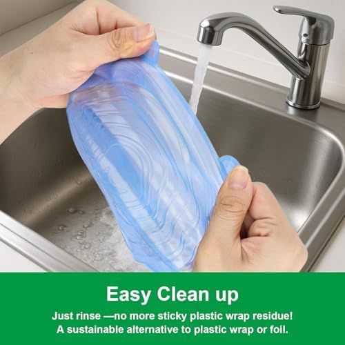 Silicone Stretch Lids – 6 Pack Reusable Food Covers,Flexible Silicone for Bowls, Containers, Fruits – Airtight & Leakproof Seal for Kitchen Storage(blue) - Image 6