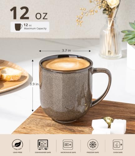 LERATIO Ceramic Coffee Mugs Set of 6,12oz Handmade Coffee Mugs Set - Image 2