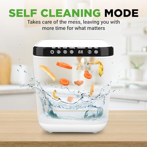 NutriChef Electric Kitchen Composter | 3 Quart Food Recycler | Food Waste Compost Bin for Countertop | 1 Button to Compost, Easy to Clean Composter Bucket | Low Noise, Odorless & Auto Clean | White - Image 3