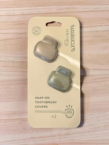 Haven Toothbrush Cover - Fits Electronic and Manual Toothbrushes - Toothbrush Case Holder for Travel - Set of Two Tooth Brush Cap Protectors (Moss & Clay) - Image 2
