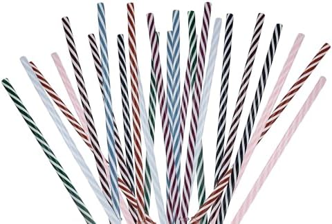 24-Pack, Reusable Straws - Candy Cane, Plastic Straws Reusable, BPA Free, Dishwasher Safe, Multicolor, Replacement for Tumblers, Fits 20oz 30oz 40oz - Image 2