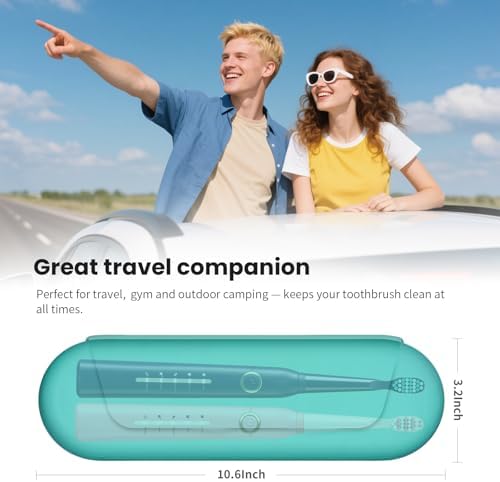Silicone Electric Toothbrush Travel Case, Manual Toothbrush Travel Cover for Men and Women,Toothbrush Holder for Travel,Gym and More, Fits Most Manual and Electric Toothbrushes - Mint Green - Image 6