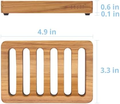 HTB 2 Pack Slotted Bar Soap Holder Teak Wood,Sponge Holder for Kitchen Sink - Image 3