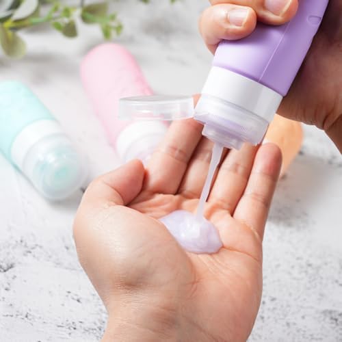 Zafit 18 Pack travel Bottles for Toiletries, TSA Approved Silicone Travel Containers Leak Proof Refillable Travel Accessories for Shampoo Conditioner Lotion Body Wash(Multicolored C) - Image 6