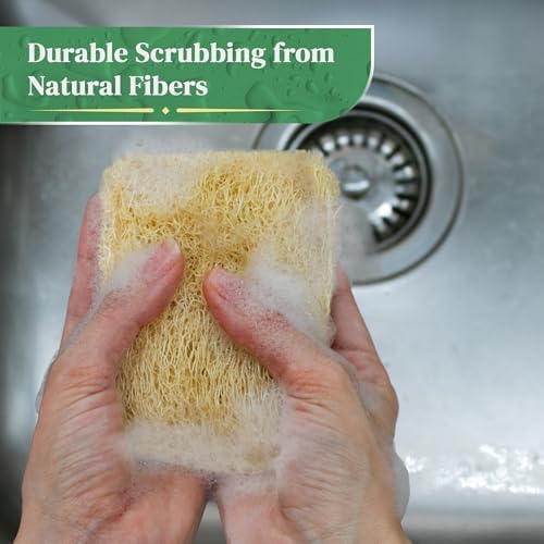 Natural Loofah Kitchen Sponge - Natural Sponges for Dishes - Dish Sponge - Image 5