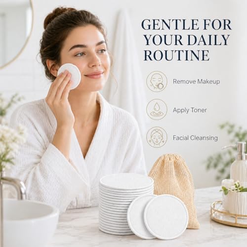 MAQIHAN Reusable Makeup Remover Pads - 15PCS Reusable Cotton Rounds - Image 2