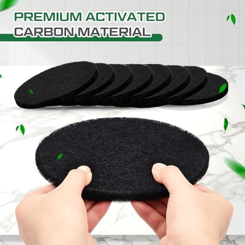 Pangda 8 Pack Oval-Shaped Charcoal Filters for Compost Bucket Countertop Bin Pails in Indoor, Activated Charcoal Filter Dimensions Approx 6-1/2 x 5 Inches 3/8 Inch Thick - Image 3