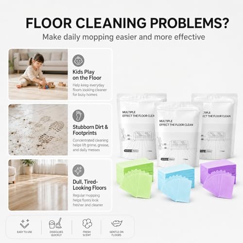 200 Piece Floor Cleaning Tablets, Multi-Surface Floor Cleaning Tablets for Mopping, Dissolvable Pre-Measured Concentrated Cleaner for Hardwood, Tile, Laminate, Vinyl Floors (Gardenia, 200Pcs) - Image 3