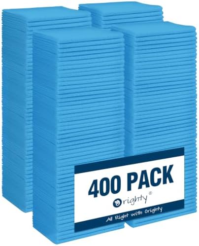 Orighty Microfiber Cleaning Cloth Bulk, 400 Pack Blue Shop Towels by AllRightinOrighty