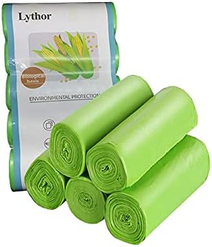 Compostable Trash Bags, 1.2 Gallon Small Disposable Compost Bags 150 Count Garbage Bags Made from PSM Starch-Based for Kitchen Bathroom Bedroom Office Trash Can (1.2 Gallon, 150) by Lythor