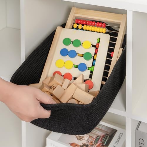 CubesLand Cube Storage Organizer Basket Bin, Cotton Rope Shelves Basket - Image 5