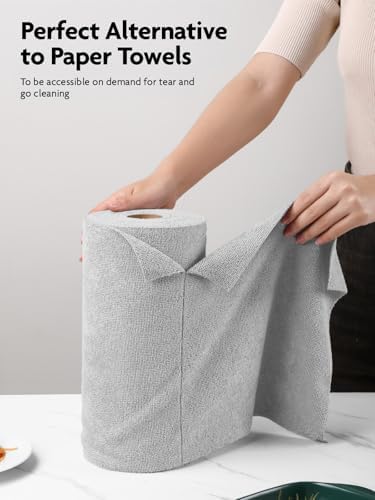 Fantasticlean Microfiber Cleaning Cloth Roll- 40 Sheets, 12" x 12" (Grey) - Image 2