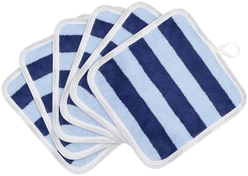 SINLAND Microfiber Facial Cloths Fast Drying Washcloth 8inch x 8inch Absorbent Face Wash Cloth Soft Makeup Remover Cloths by SINLAND