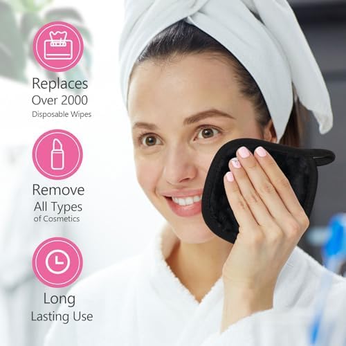 Orighty Makeup Remover Cloths, 12 Pack Makeup Eraser Cloth, 5x5 Inch Black - Image 7