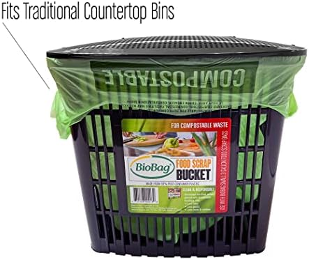 2.6 Gallon Compostable Bags with Handles by BioBag, 150 Count, BPI Certified, Meets ASTM D6400 Standards, Made in USA, Easy-Carry Kitchen Bin Liners - Image 5