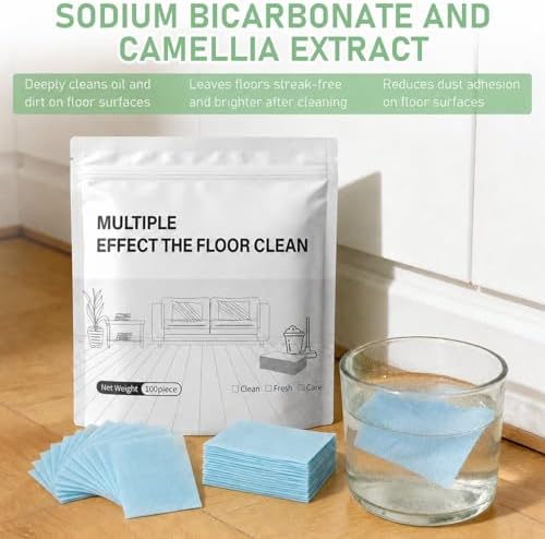 Multi-Surface Floor Cleaner Tablet, Floor Cleaning Tablets Multi- Surface Cleaner,Concentrated Cleaner for Hardwood,Tile, Laminate & More (Blue, 100PCS) - Image 2