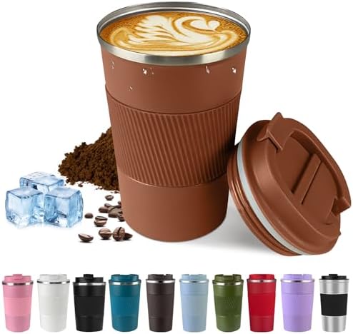 Vacuum Insulated Stainless Steel Travel Coffee Mug,Leak Proof Cup with Lid by SPLMIFA