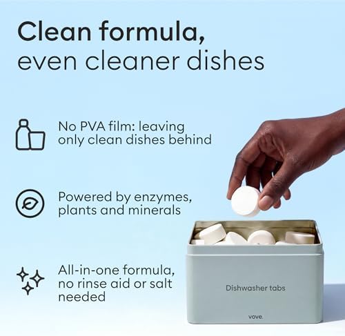Vove Dishwasher Detergent Tablets, 80 Count, Plant-Based Fragrance-Free - Image 3