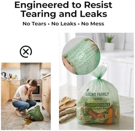 13 Gallon Drawstring Compost Bags for Kitchen Compost Bin, Compostable - Image 5