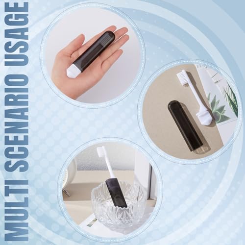 Patelai 4 Pcs Travel Toothbrush Mini Foldable with Case,Black Color - Image 5