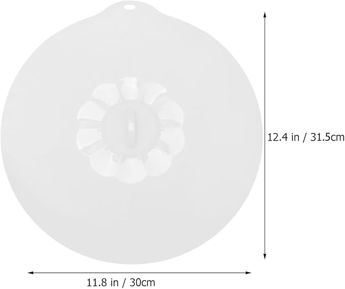 VALICLUD Food Grade Silicone Pan Lid Extra Large Round Suction Sealing Cover for Bowls and Plates Microwave Dishwasher Safe White Semi-transparent