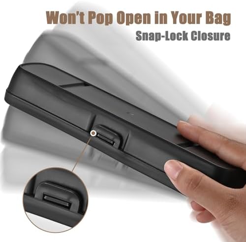 Travel Utensils with Case, Stainless Steel Portable Cutlery Set for Camping Picnic, Lunch Box Silverware for Work, Reinforced Case with Snap-Lock Closure, Include Fork Spoon Knife Chopsticks, Black - Image 3