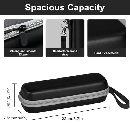 Travel Case for Oral-B/Oral-B Pro/Phlips Sonicare Electric Toothbrush with 2pcs Toothbrush Heads Cover Cap, Portable Hard Protective Storage Bag with Accessories Storage (Black) - Image 2