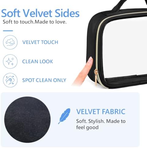PACKISM Clear Makeup Bag Travel - Velvet Side TSA Approved Toiletry Bag - Image 6