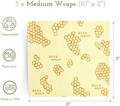 Bee's Wrap Beeswax Food Wraps, 3 Medium Pack - Honeycomb - Image 2