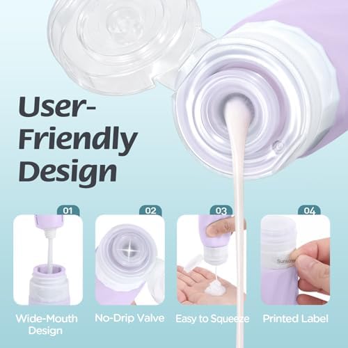 6Pcs Travel Bottles for Toiletries, Silicone Travel Size Containers Set - Image 4