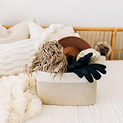 OrganiHaus Cotton Rope Basket for Shelf Storage, 15x9x10 - Image 4