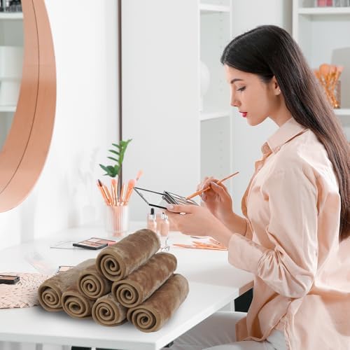 Nugilla Makeup Remover Cloths, 8 Packs Makeup Remover Towels Reusable Face Wash Cloth, Soft Microfiber Face Cloth for Women(Light Brown) - Image 7