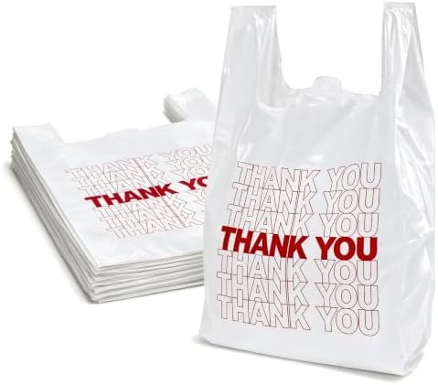 TashiBox 100 Ct Plastic bags, Shopping Bags, Thank You Bags by TashiBox