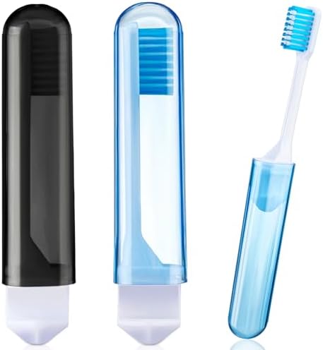 Patelai 2 Pcs Travel Toothbrush Mini Foldable with Case,Classic Color by Patelai