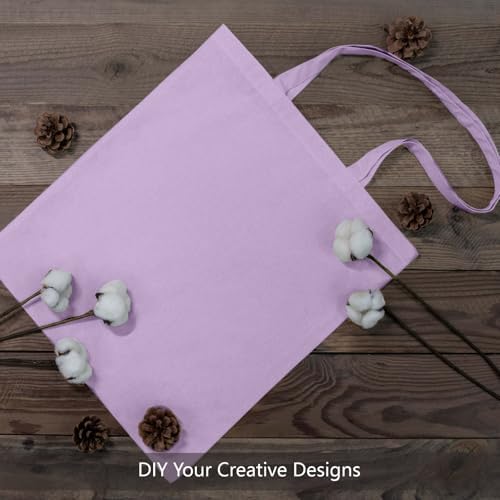 TOPDesign 24-Pack Economical 16"x15" Lavender Cotton Tote Bags, Lightweight Medium Reusable Grocery Shopping Cloth Bags, Suitable for DIY, Advertising, Promotion, Gift, Activity - Image 3