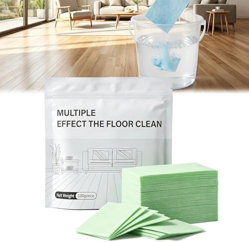 Multi-Effect Floor Clean Tablets，Water Soluble Floor Cleaner for Mopping, Concentrated Multi-Surface Cleaning Sheets Fit for Hardwood, Laminate Floors, Wall Tiles green 200 Pcs by Unknown