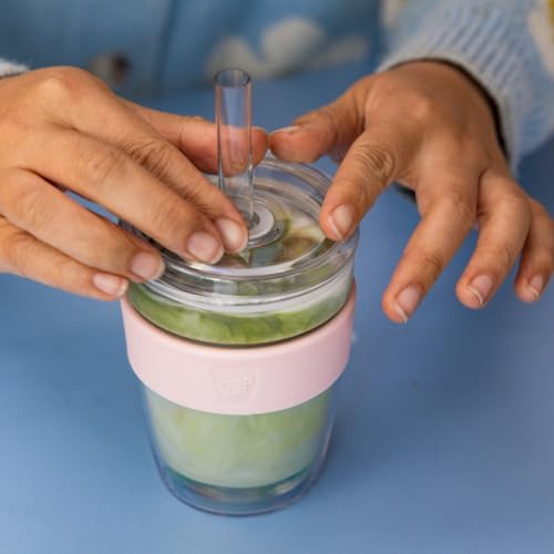 KeepCup Cold Cup - Longplay Double wall Glass Ice Coffee Tumbler with Lid and Straw - 12oz (340ml) - Pashmak - Image 6