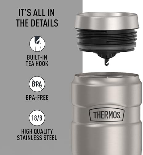 THERMOS Stainless King Vacuum-Insulated Travel Tumbler, 16 Ounce, Matte Steel - Image 4