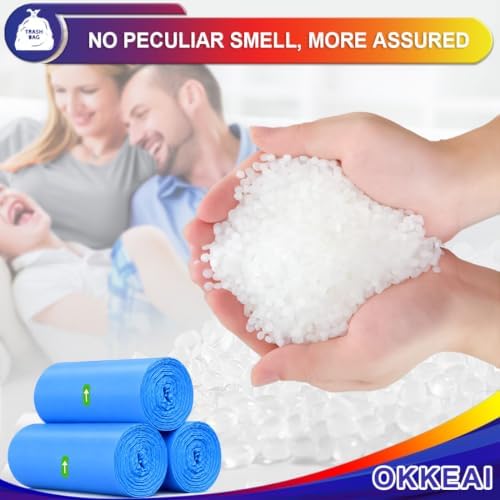 OKKEAI 8 Gallon Kitchen Trash Bags, 30L Blue Garbage Bags, 60 Count - Image 5