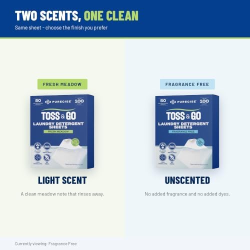 Purecise Laundry Detergent Sheets, 50 Count, 100 Loads, Fragrance Free - Image 6